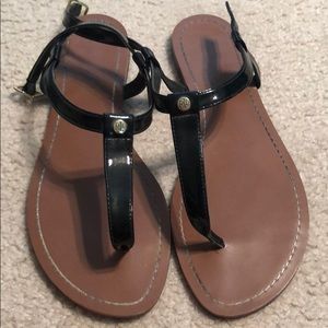 Ralph Lauren sandals black patent leather